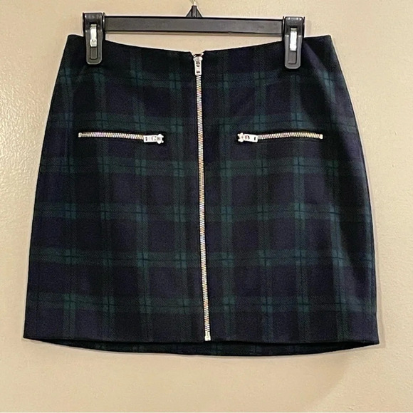 MADEWELL Zip Skirt in Dark‎ Plaid - Picture 3 of 7